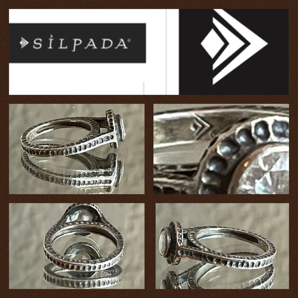 Silpada 925 Silver Size 5.75 CZ Ring 3.97G